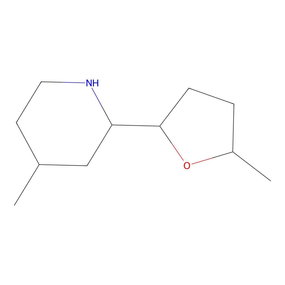 4-Methyl-2-(5-methyloxolan-2-yl)piperidine molecular structure, CAS 1354953-39-1
