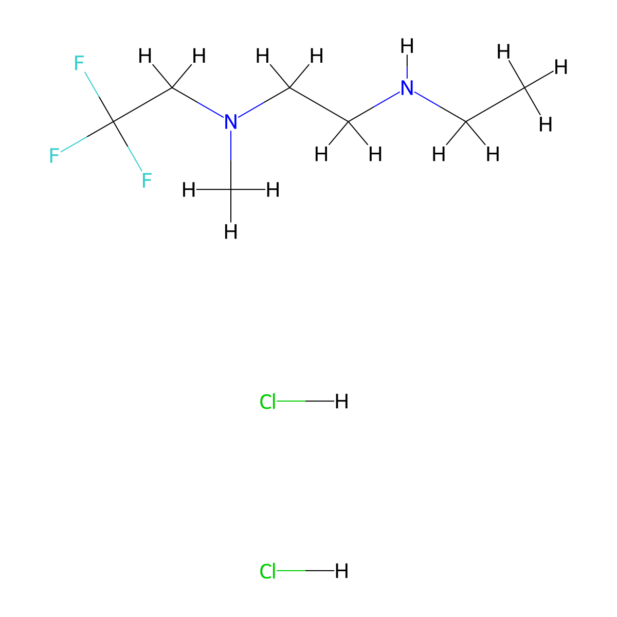 [2-(Ethylamino)ethyl](methyl)(2,2,2-trifluoroethyl)amine dihydrochloride molecular structure, CAS 1354953-40-4