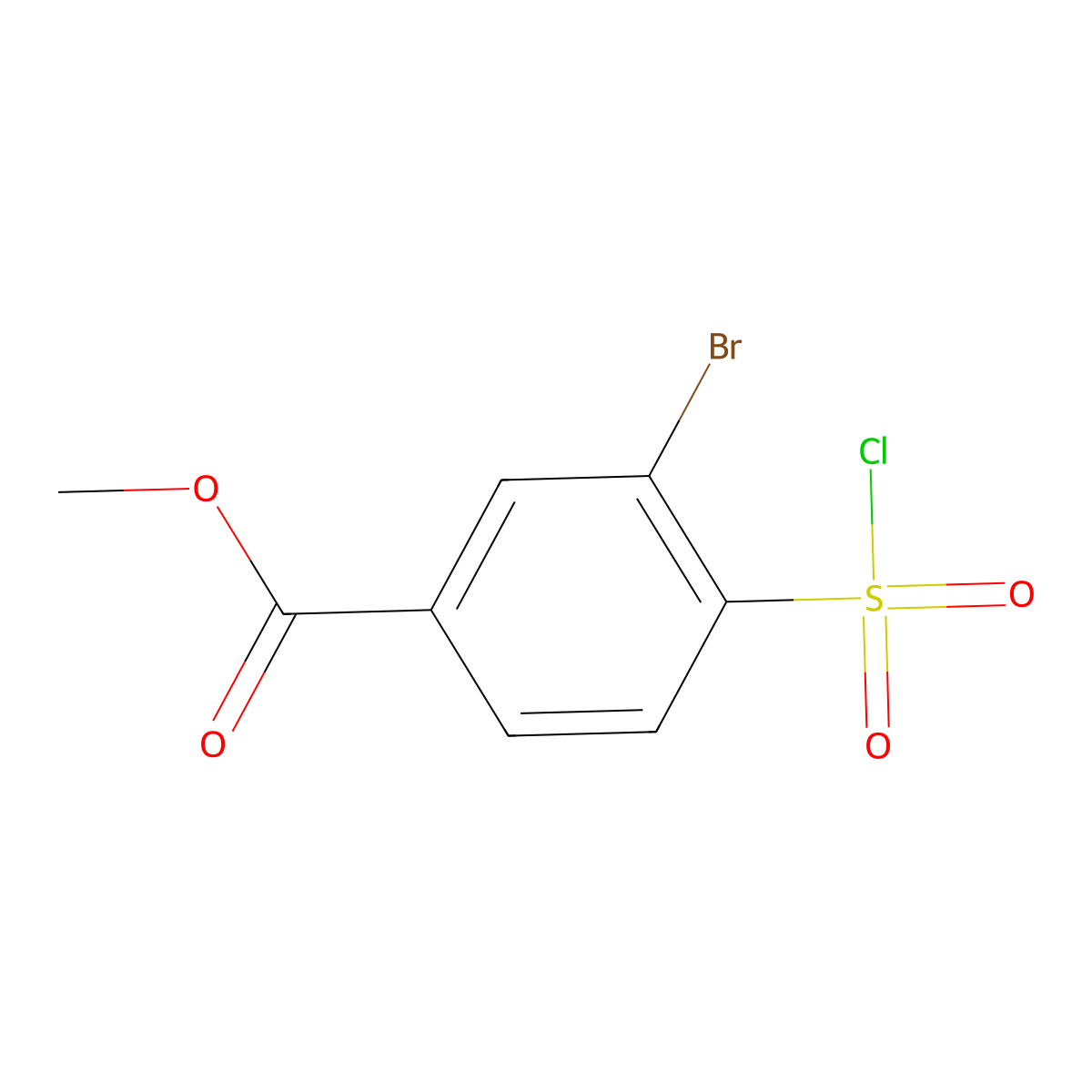 Methyl 3-bromo-4-(chlorosulfonyl)benzoate molecular structure, CAS 1354953-47-1