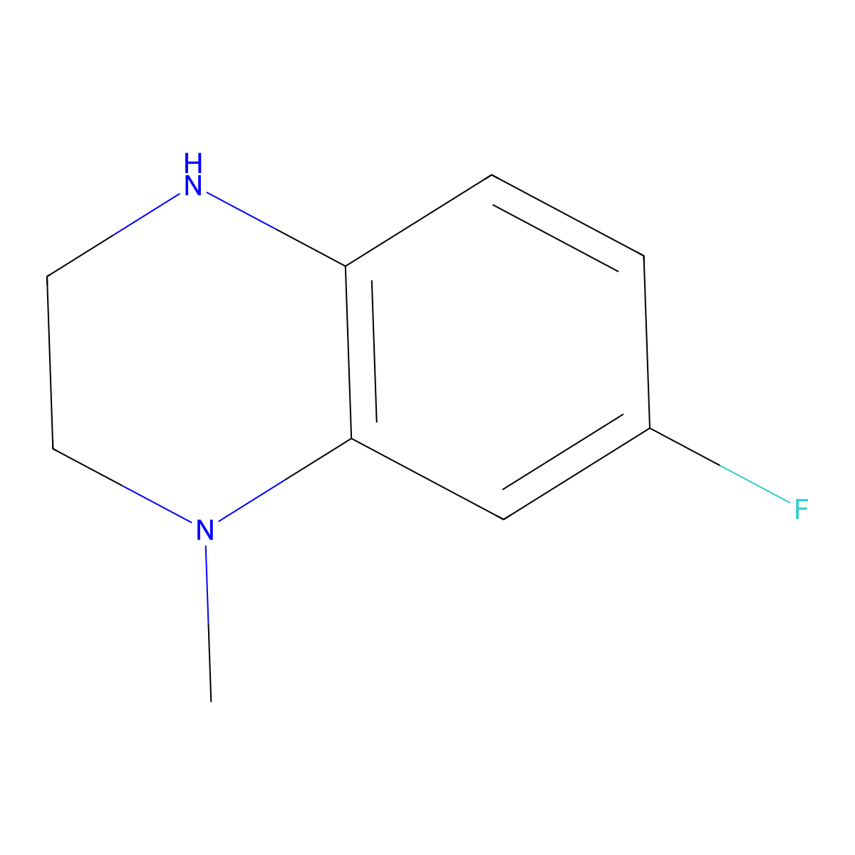 Quinoxaline, 7-fluoro-1,2,3,4-tetrahydro-1-methyl- molecular structure, CAS 1354953-50-6