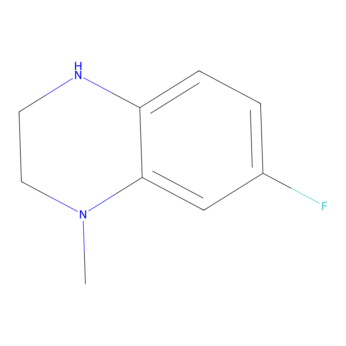 Quinoxaline, 7-fluoro-1,2,3,4-tetrahydro-1-methyl- molecular structure, CAS 1354953-50-6