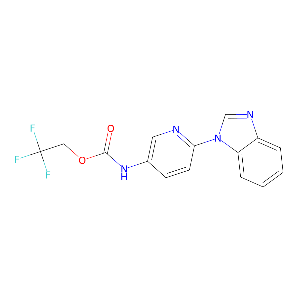 2,2,2-trifluoroethyl N-[6-(1H-1,3-benzodiazol-1-yl)pyridin-3-yl]carbamate molecular structure, CAS 1354953-51-7