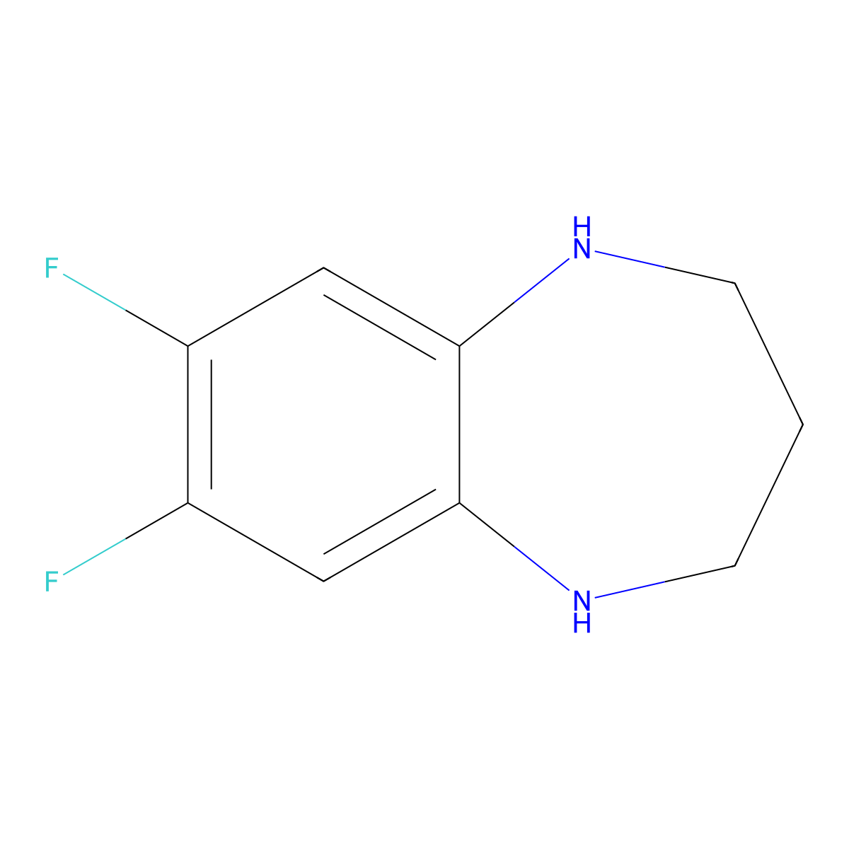 7,8-difluoro-2,3,4,5-tetrahydro-1H-1,5-benzodiazepine molecular structure, CAS 1354953-55-1