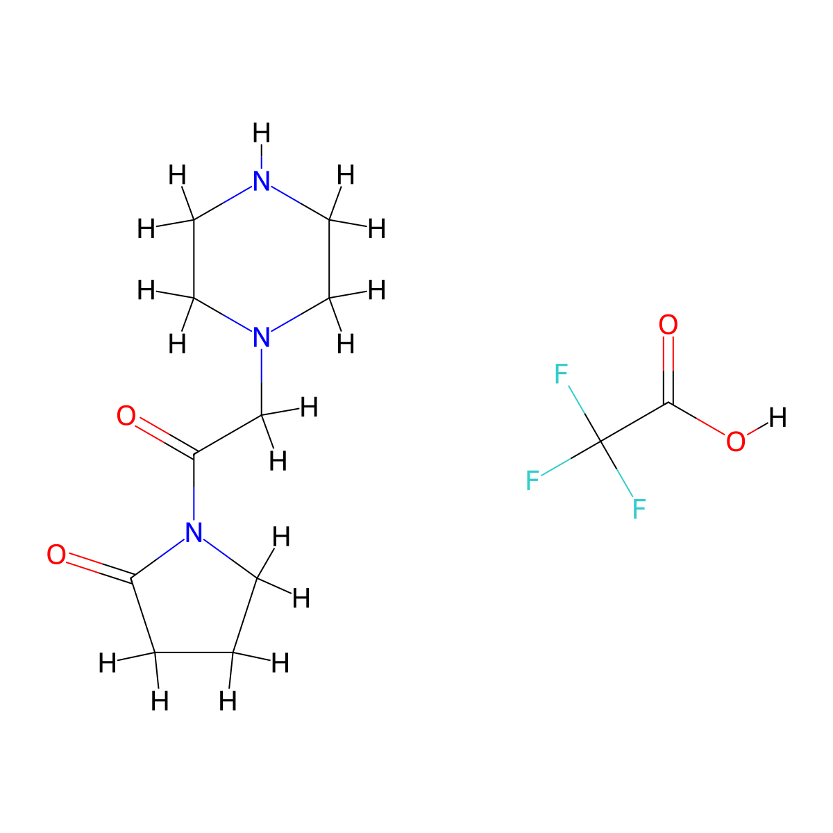 1-[2-(Piperazin-1-yl)acetyl]pyrrolidin-2-one; trifluoroacetic acid molecular structure, CAS 1354953-64-2