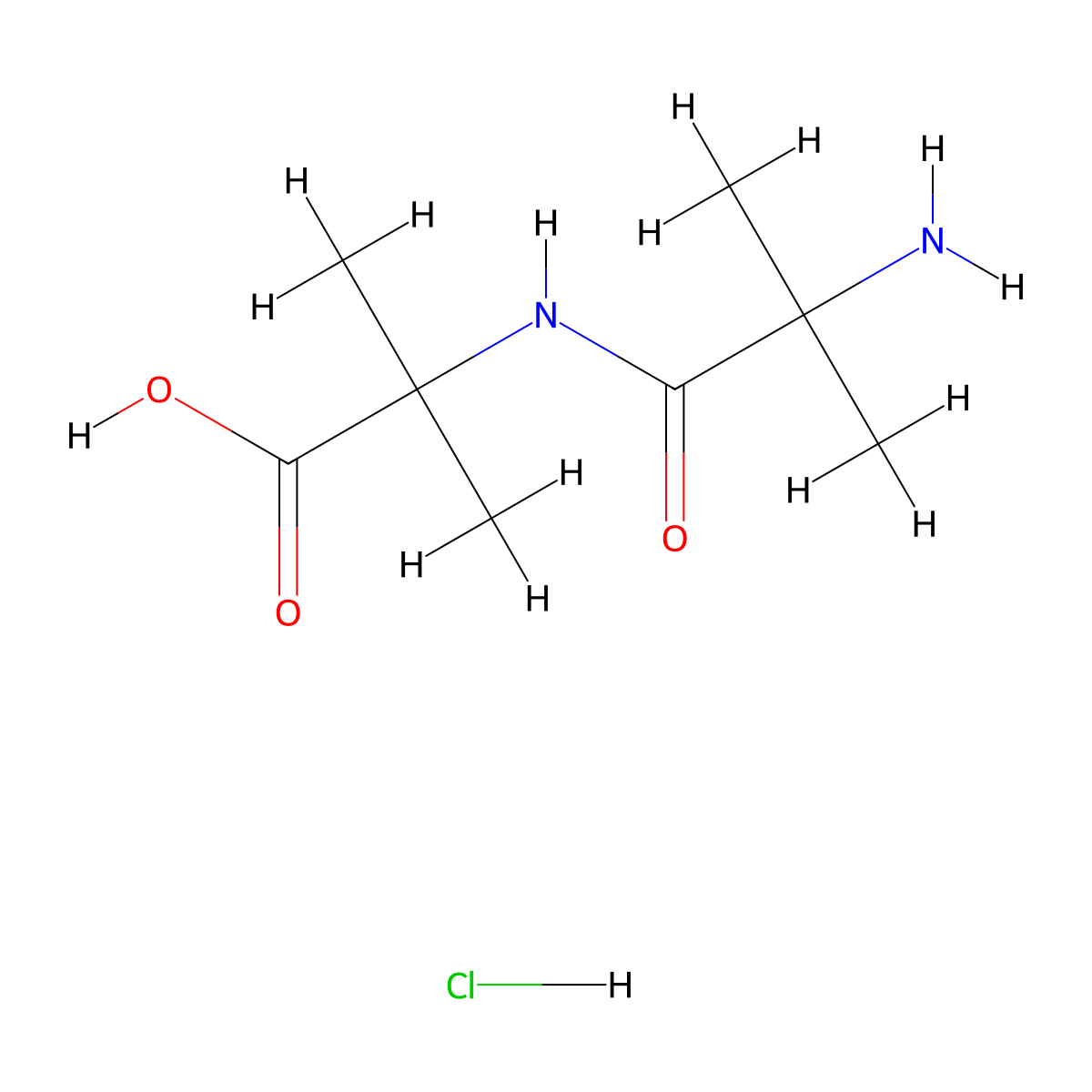 2-(2-Amino-2-methylpropanamido)-2-methylpropanoic acid hydrochloride molecular structure, CAS 1354953-65-3