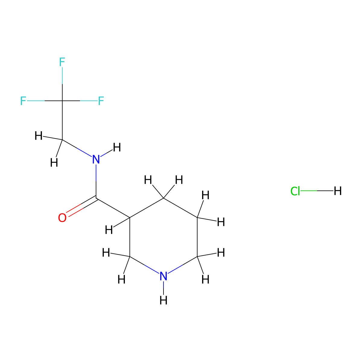 N-(2,2,2-trifluoroethyl)piperidine-3-carboxamide hydrochloride molecular structure, CAS 1354953-66-4