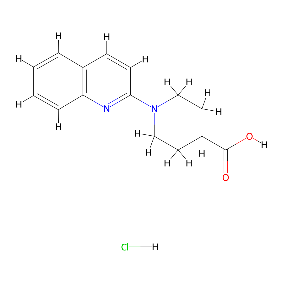 1-(Quinolin-2-yl)piperidine-4-carboxylic acid hydrochloride molecular structure, CAS 1354953-67-5