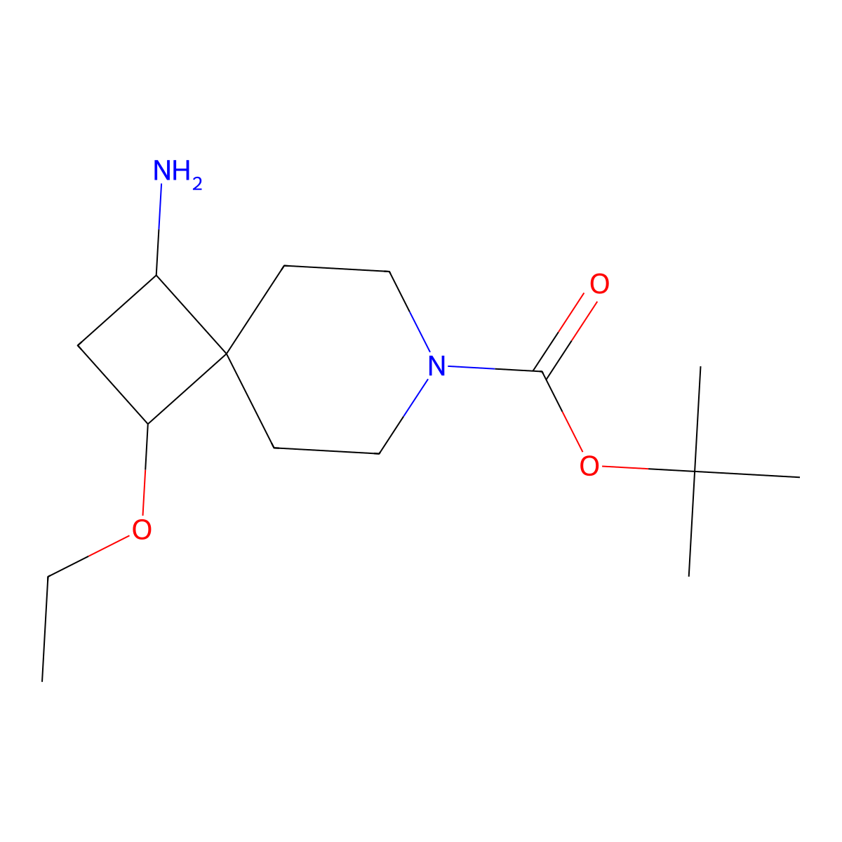 Tert-butyl 1-amino-3-ethoxy-7-azaspiro[3.5]nonane-7-carboxylate molecular structure, CAS 1354953-72-2