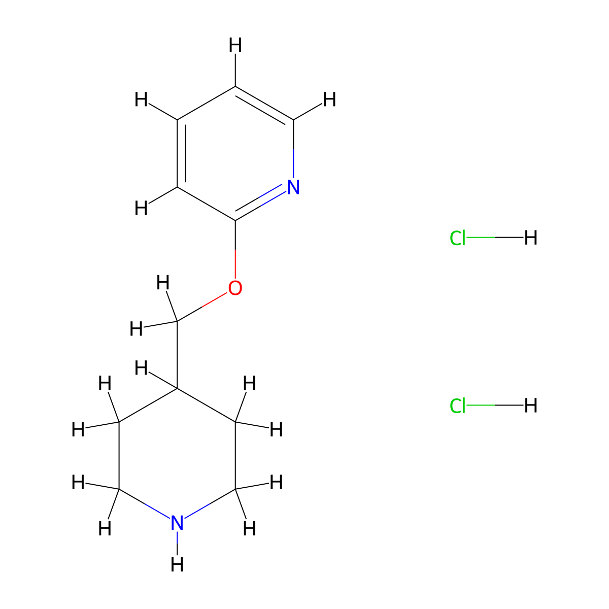 2-[(Piperidin-4-yl)methoxy]pyridine dihydrochloride molecular structure, CAS 1354953-85-7