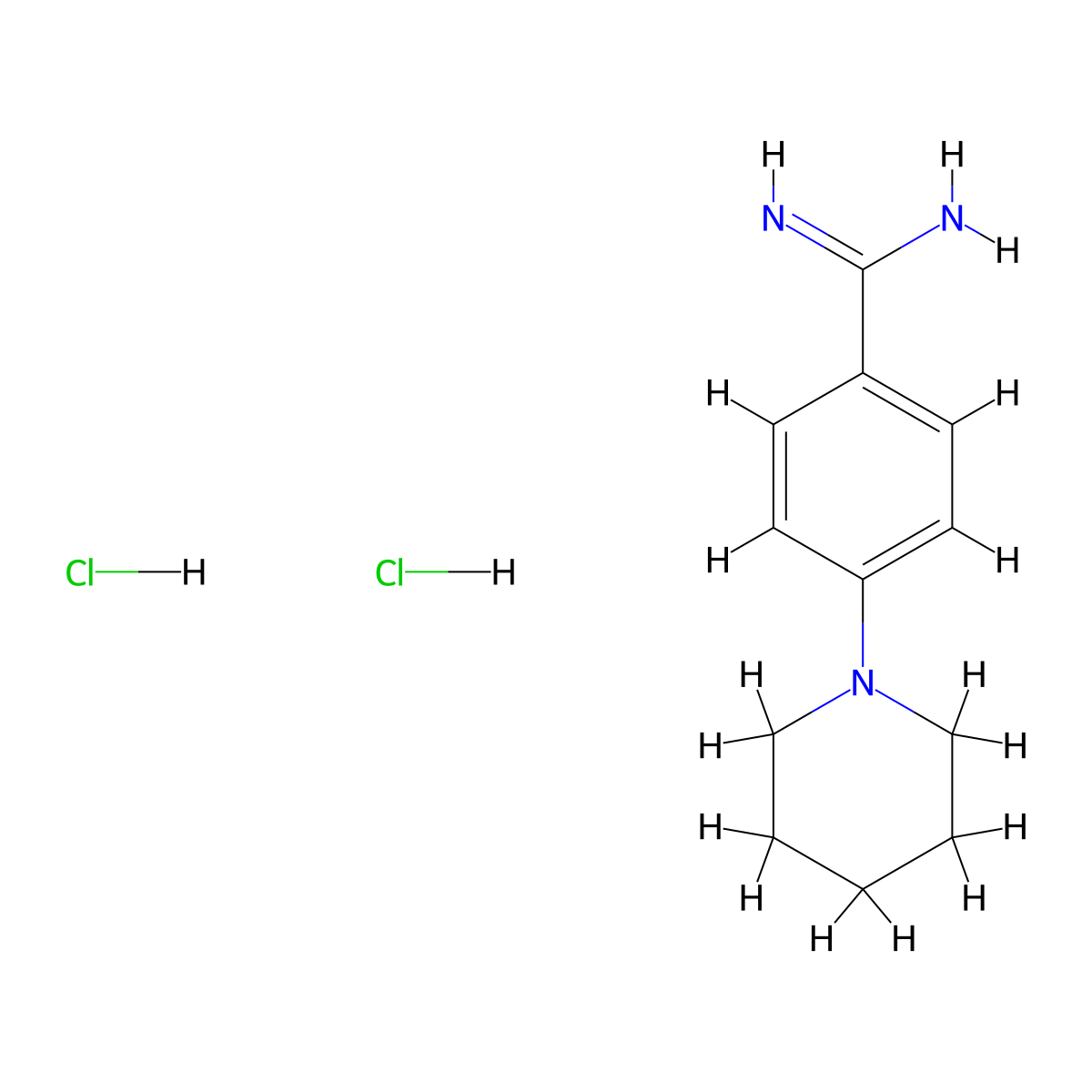 4-(Piperidin-1-yl)benzene-1-carboximidamide dihydrochloride molecular structure, CAS 1354953-87-9