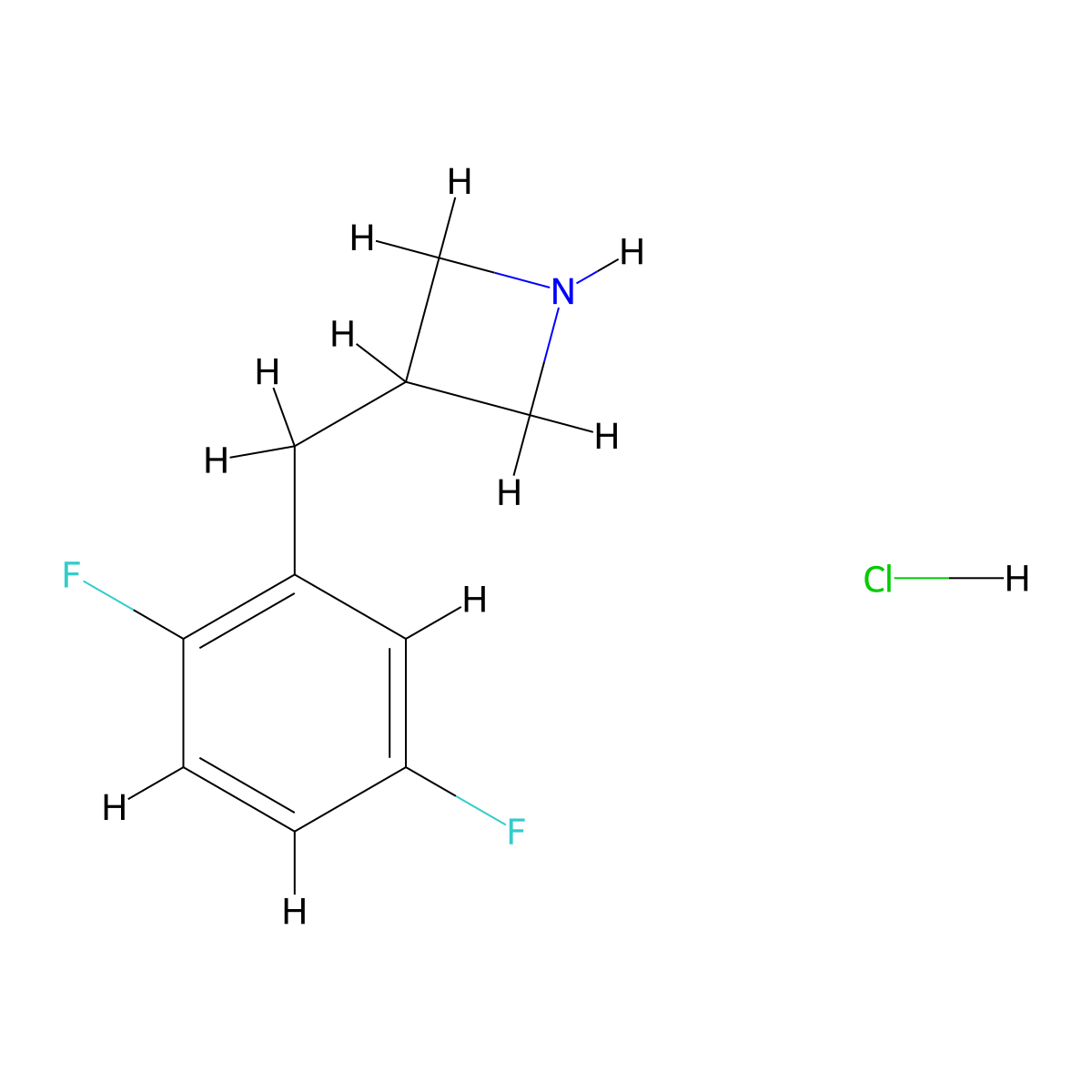 3-((2,5-Difluorophenyl)methyl)azetidine hydrochloride molecular structure, CAS 1354953-91-5