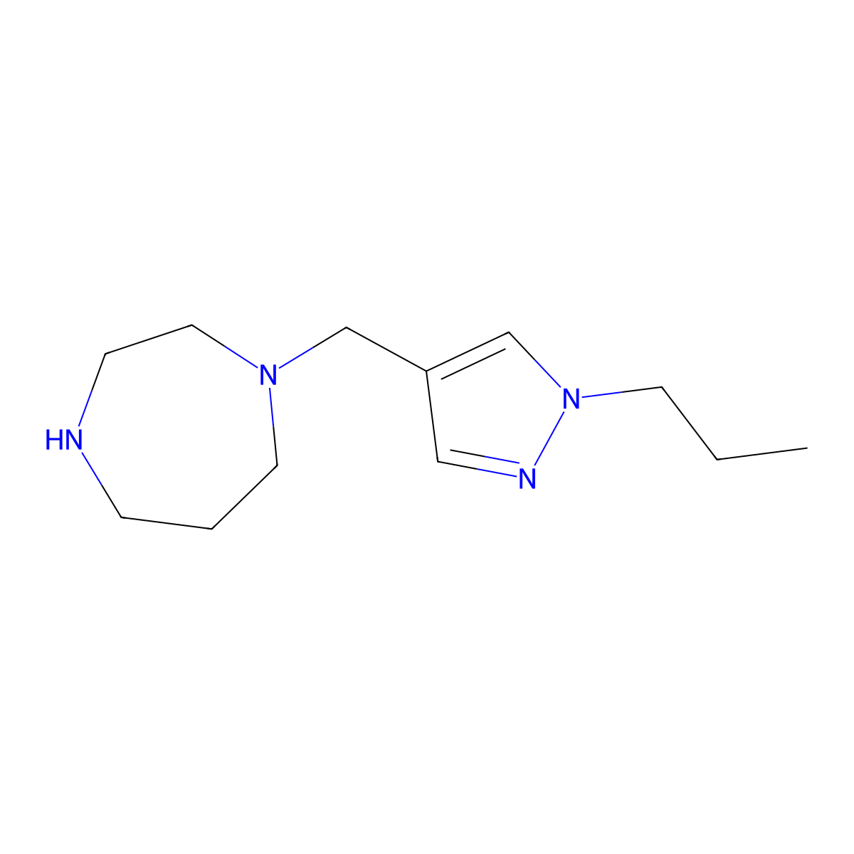1-[(1-propyl-1H-pyrazol-4-yl)methyl]-1,4-diazepane molecular structure, CAS 1354953-94-8