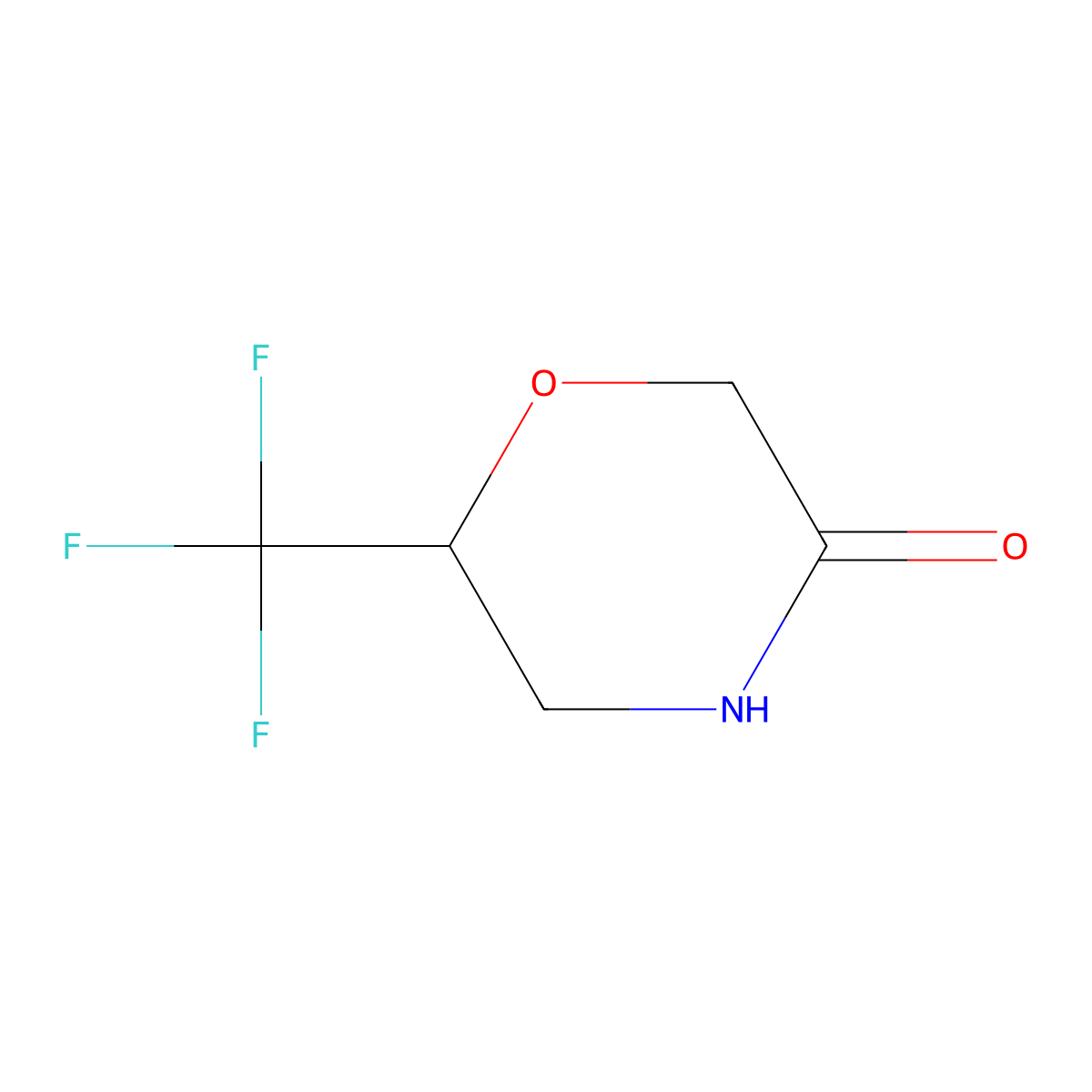 3-Morpholinone, 6-(trifluoromethyl)- molecular structure, CAS 1354953-95-9