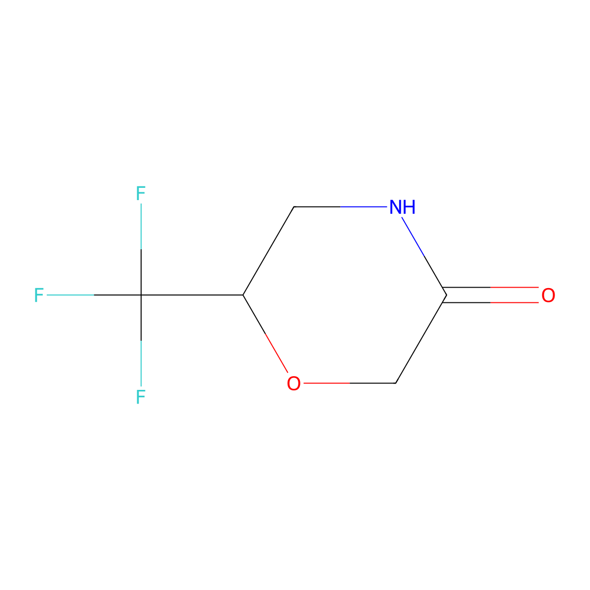 3-Morpholinone, 6-(trifluoromethyl)- molecular structure, CAS 1354953-95-9