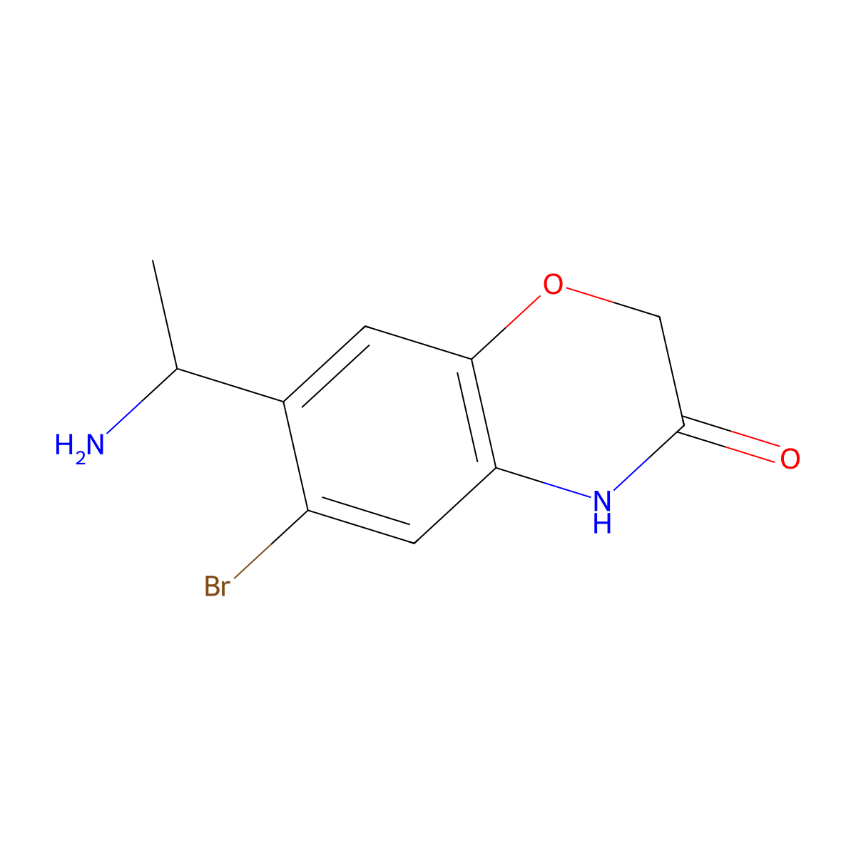 7-(1-aminoethyl)-6-bromo-3,4-dihydro-2H-1,4-benzoxazin-3-one molecular structure, CAS 1354953-97-1