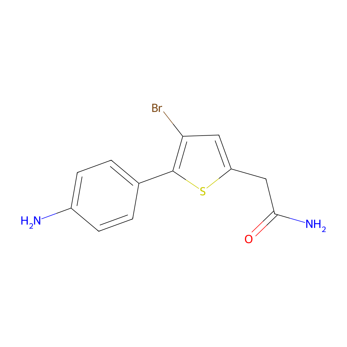 2-[5-(4-Aminophenyl)-4-bromothiophen-2-yl]acetamide molecular structure, CAS 1354953-98-2