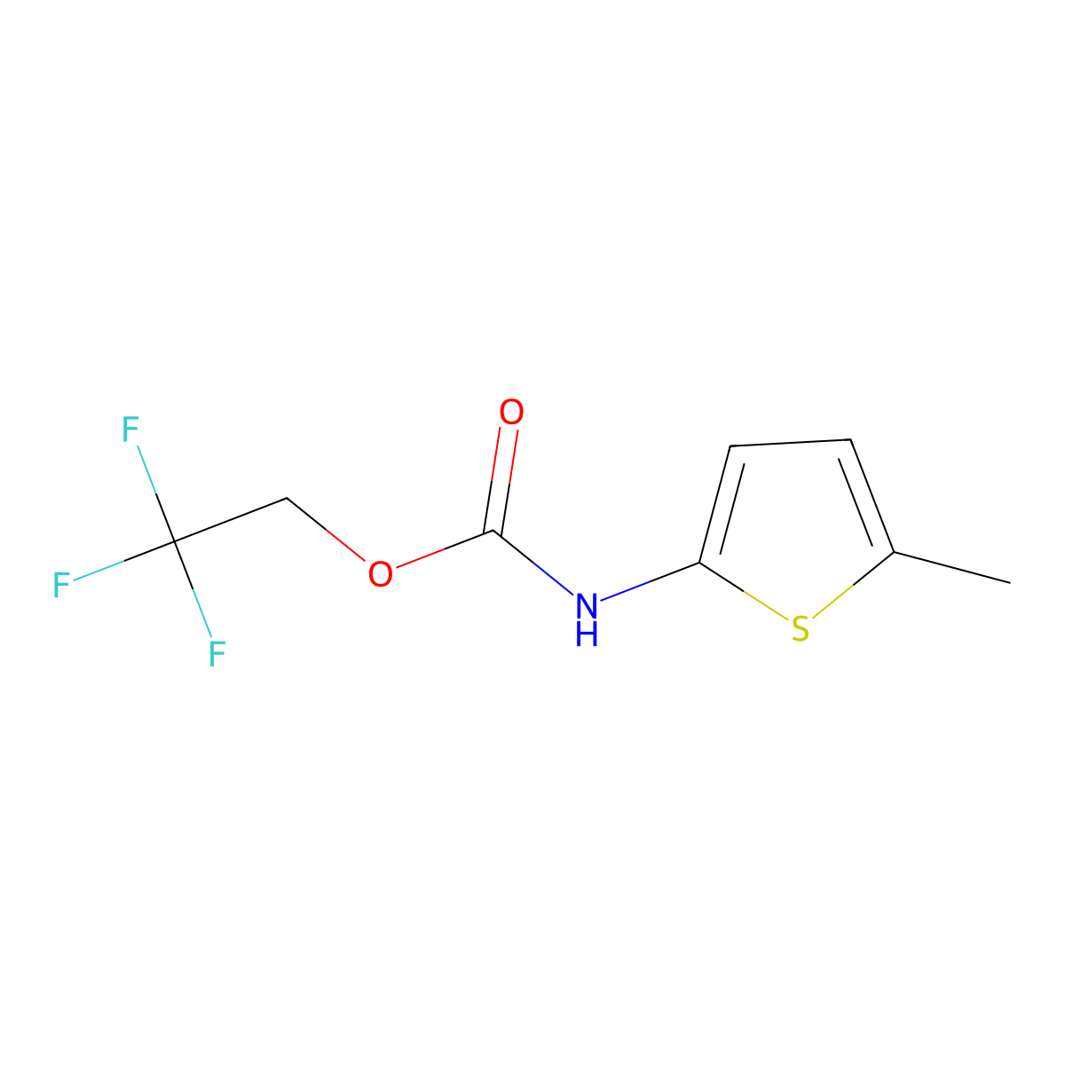 2,2,2-trifluoroethyl N-(5-methylthiophen-2-yl)carbamate molecular structure, CAS 1354954-00-9