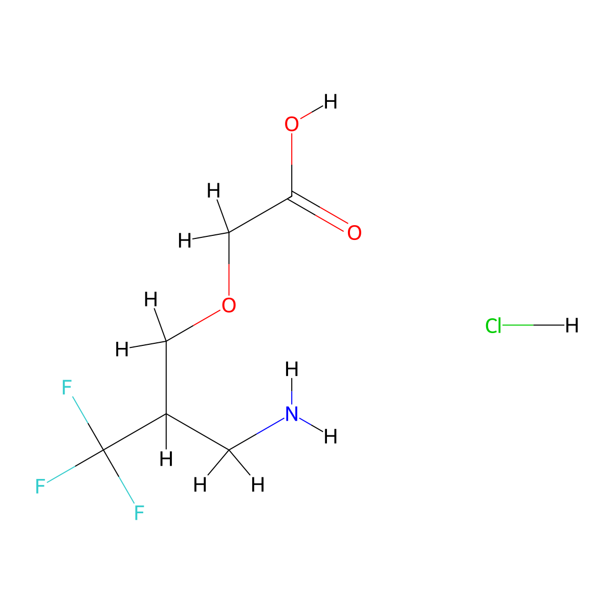 2-[3-Amino-2-(trifluoromethyl)propoxy]acetic acid hydrochloride molecular structure, CAS 1354954-04-3