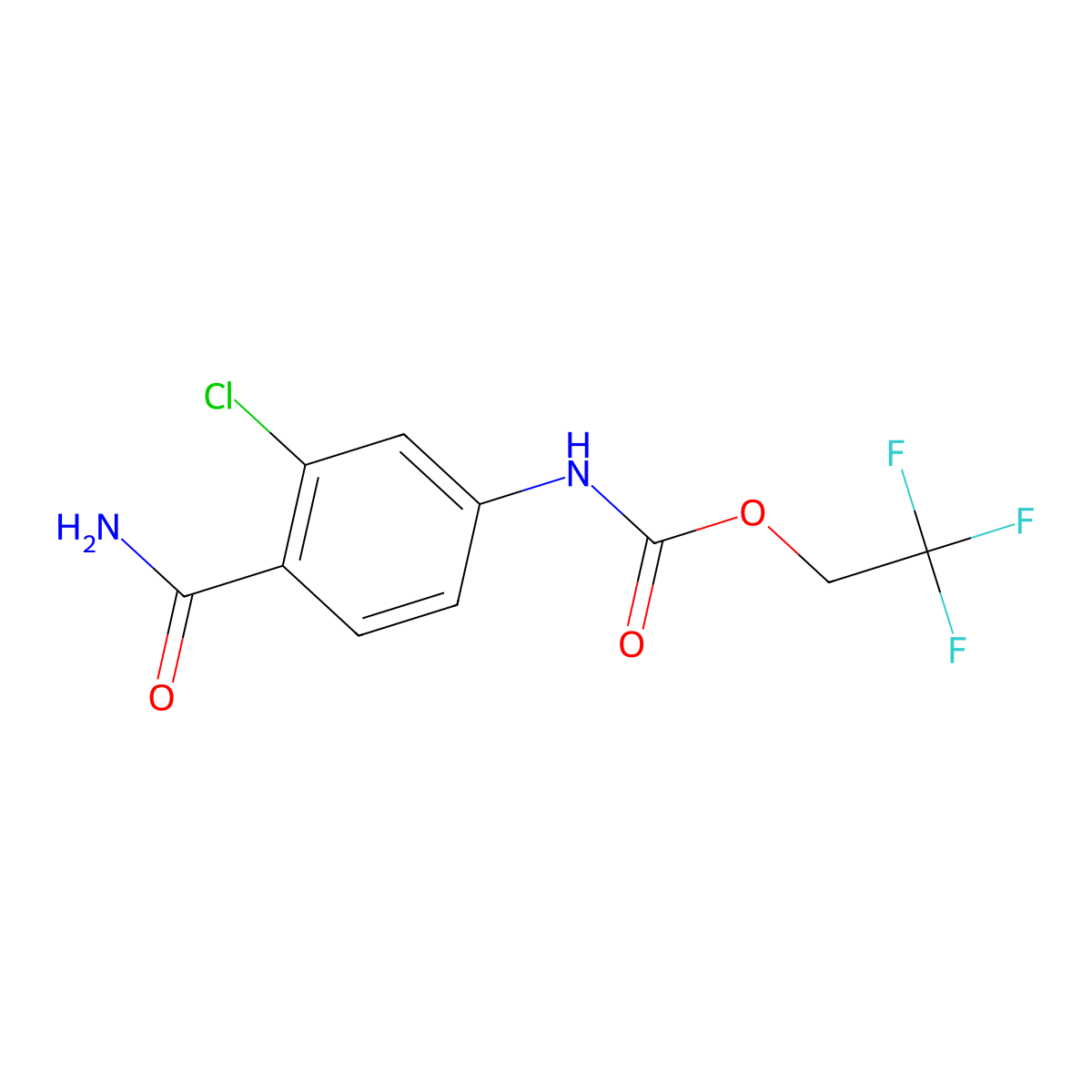 2,2,2-trifluoroethyl N-(4-carbamoyl-3-chlorophenyl)carbamate molecular structure, CAS 1354954-08-7