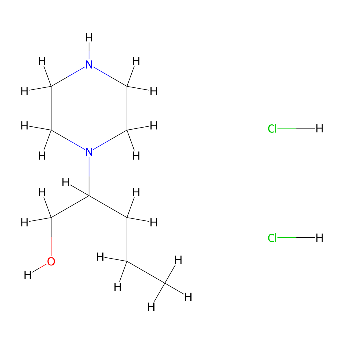 2-(Piperazin-1-yl)pentan-1-ol dihydrochloride molecular structure, CAS 1354954-09-8