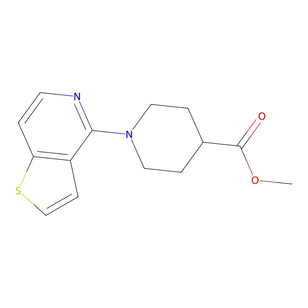 Methyl 1-{thieno[3,2-c]pyridin-4-yl}piperidine-4-carboxylate molecular structure, CAS 1354954-10-1