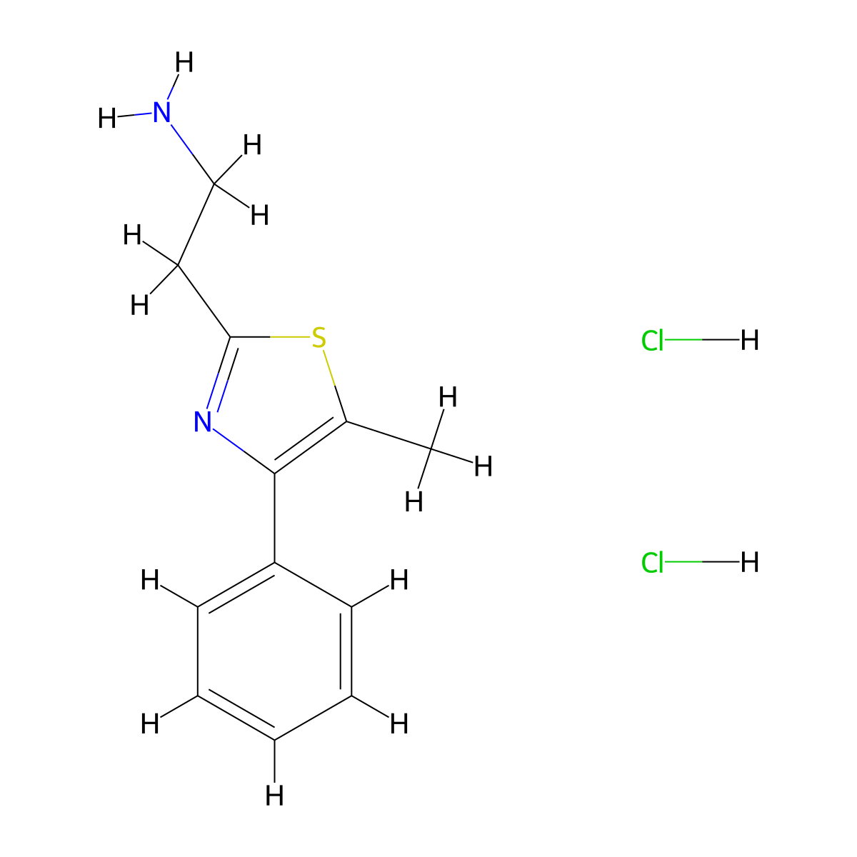 2-(5-Methyl-4-phenyl-1,3-thiazol-2-yl)ethan-1-amine dihydrochloride molecular structure, CAS 1354954-13-4