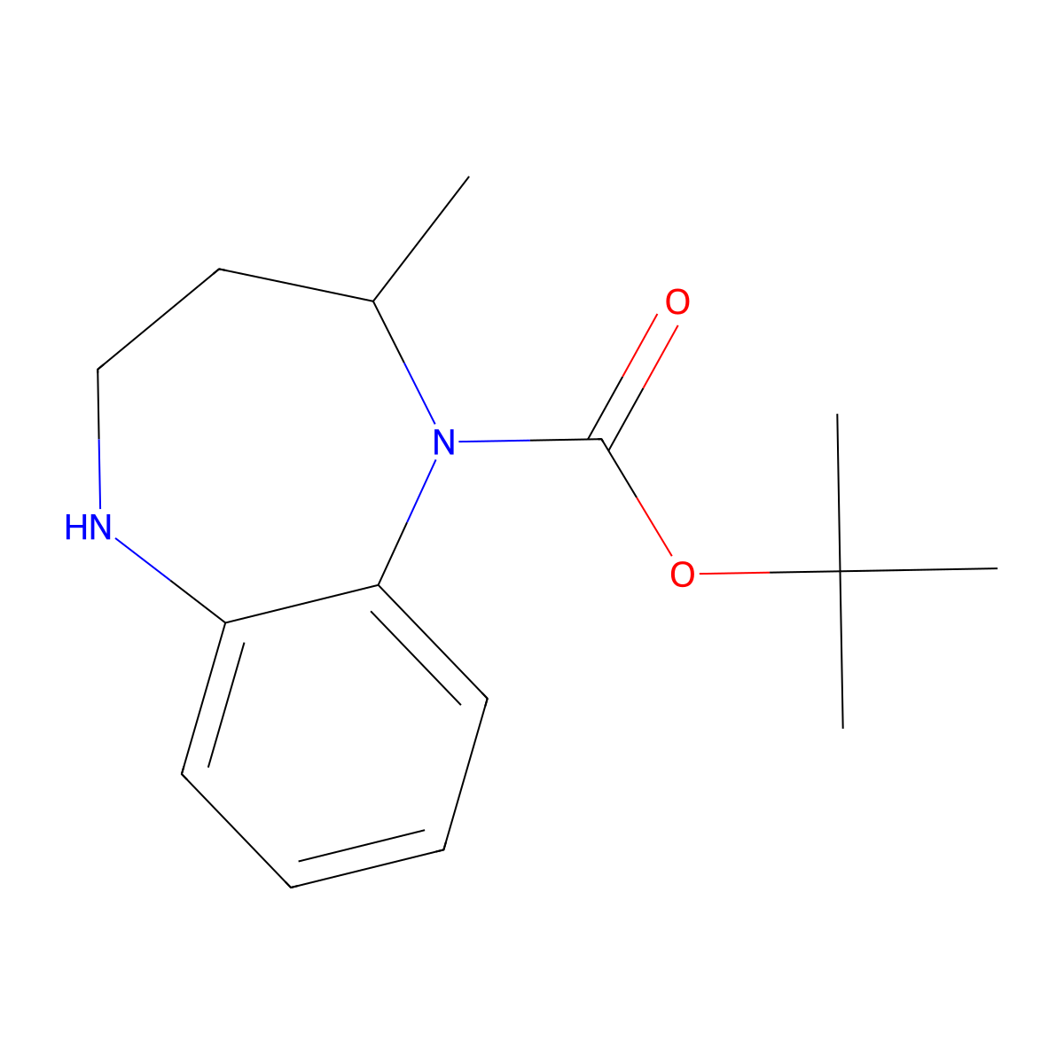 tert-butyl 2-methyl-2,3,4,5-tetrahydro-1H-1,5-benzodiazepine-1-carboxylate molecular structure, CAS 1354954-18-9
