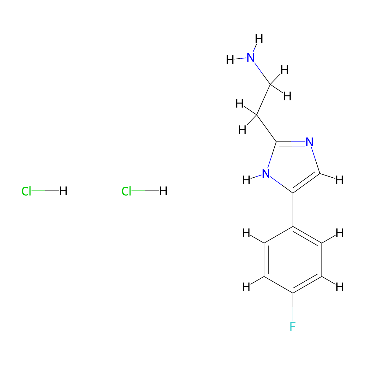 2-[4-(4-fluorophenyl)-1H-imidazol-2-yl]ethan-1-amine dihydrochloride molecular structure, CAS 1354954-23-6
