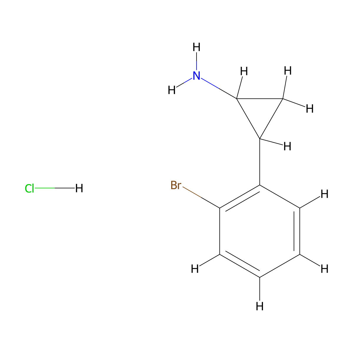 2-(2-Bromophenyl)cyclopropan-1-amine hydrochloride molecular structure, CAS 1354954-27-0