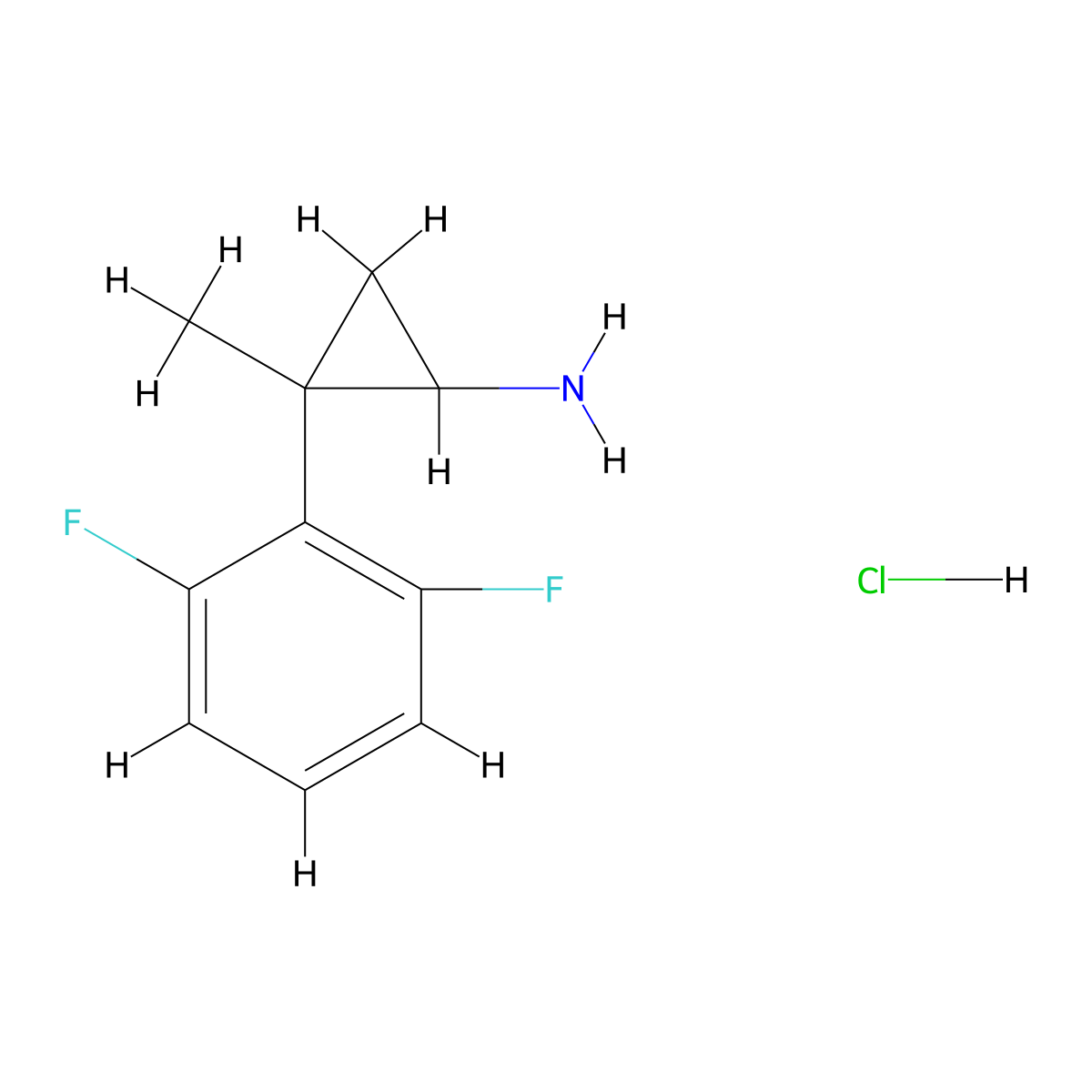 2-(2,6-Difluorophenyl)-2-methylcyclopropan-1-amine hydrochloride molecular structure, CAS 1354954-35-0