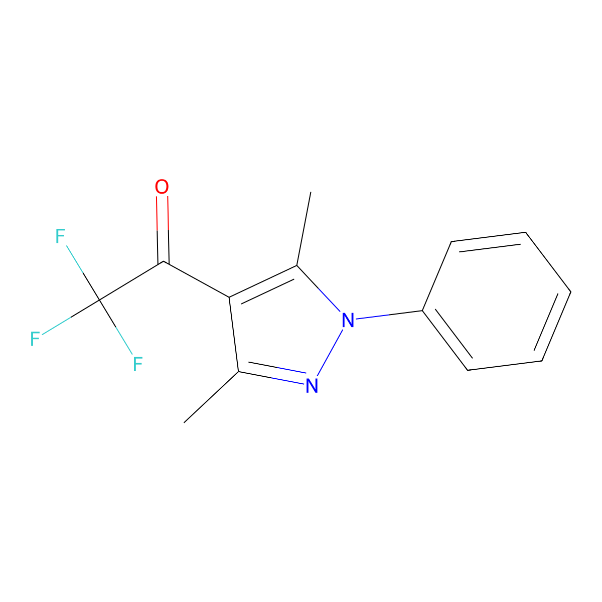 1-(3,5-dimethyl-1-phenyl-1H-pyrazol-4-yl)-2,2,2-trifluoroethan-1-one molecular structure, CAS 1354954-37-2