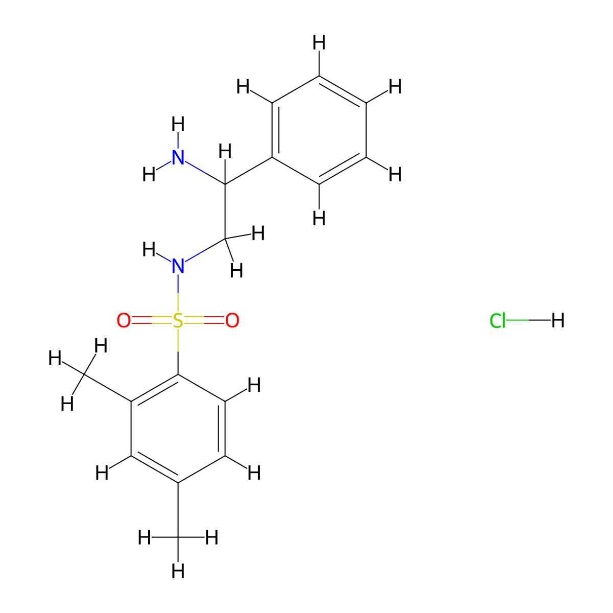 N-(2-amino-2-phenylethyl)-2,4-dimethylbenzene-1-sulfonamide hydrochloride molecular structure, CAS 1354954-39-4