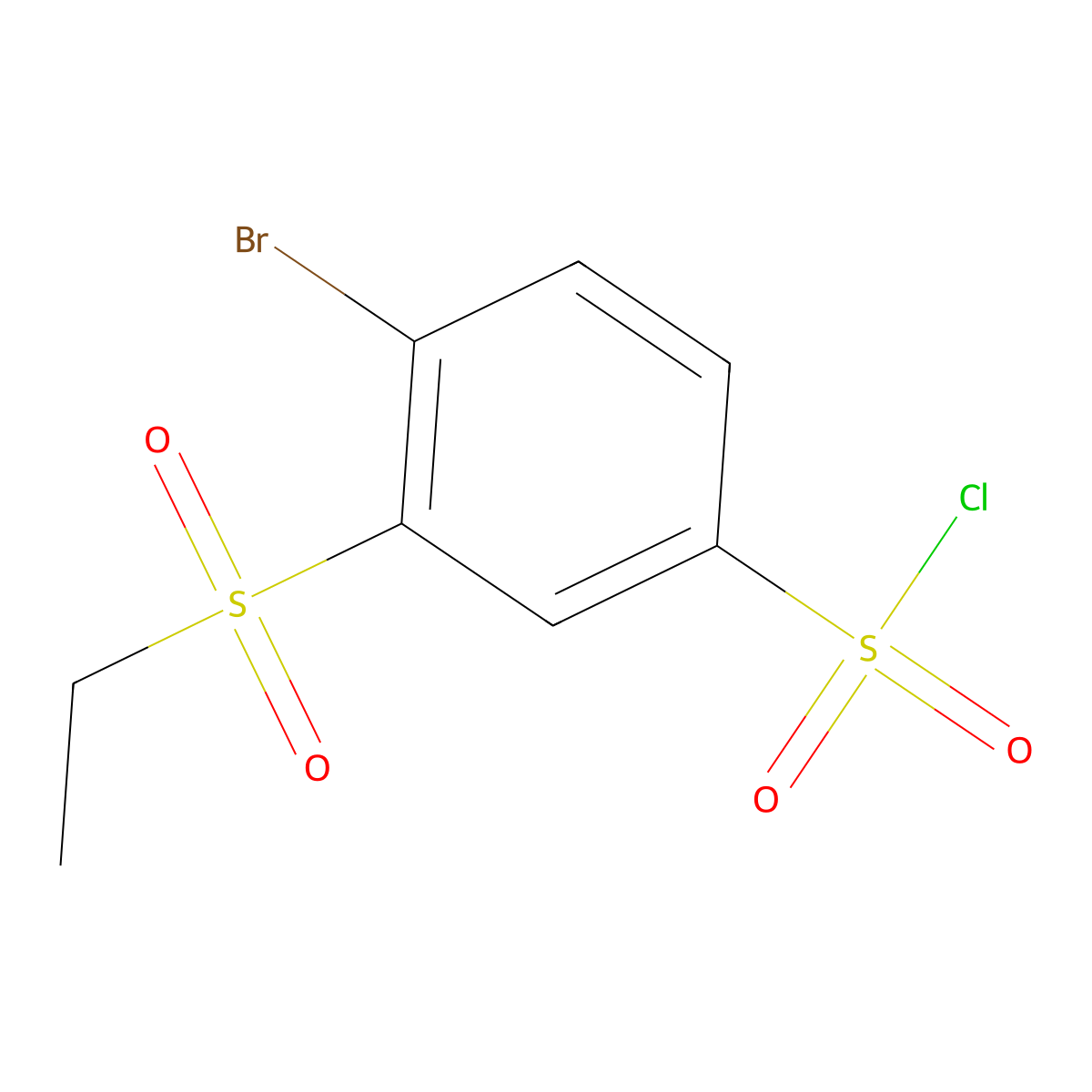 4-Bromo-3-(ethanesulfonyl)benzene-1-sulfonyl chloride molecular structure, CAS 1354954-42-9
