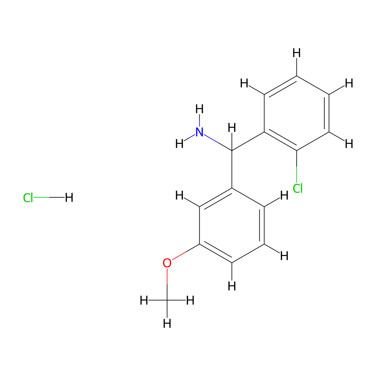 (2-Chlorophenyl)(3-methoxyphenyl)methanamine hydrochloride molecular structure, CAS 1354954-47-4