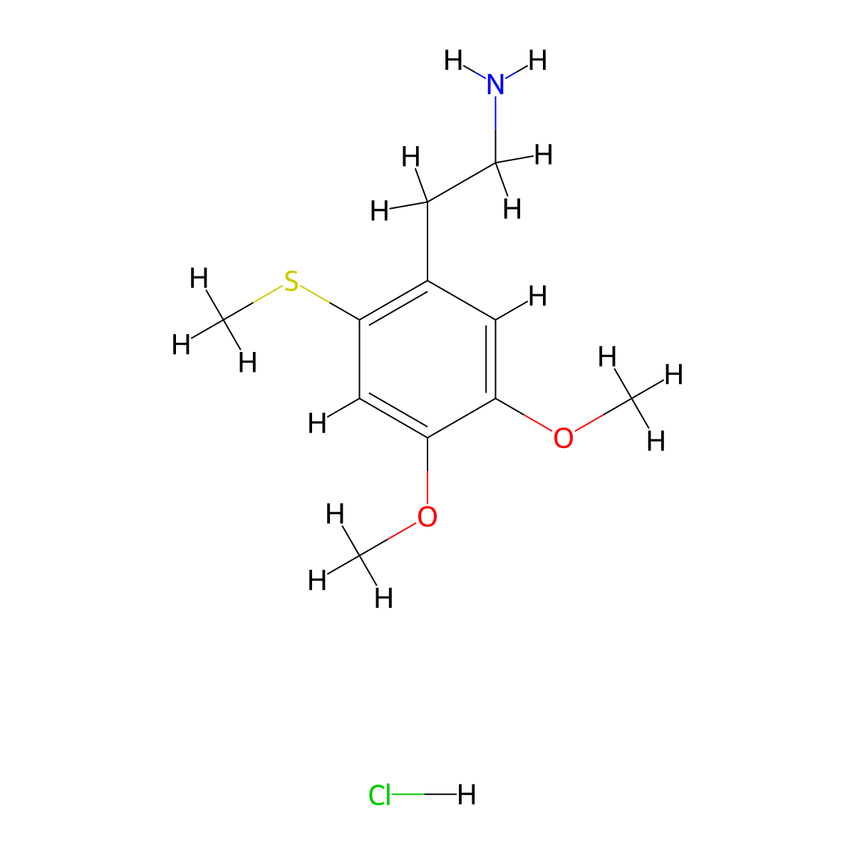 2-[4,5-Dimethoxy-2-(methylsulfanyl)phenyl]ethan-1-amine hydrochloride molecular structure, CAS 1354954-49-6