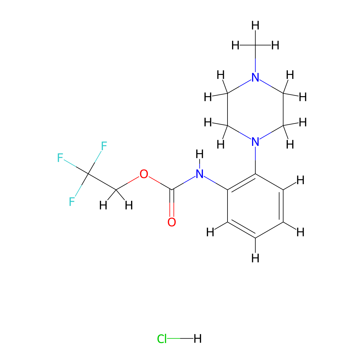 2,2,2-trifluoroethyl N-[2-(4-methylpiperazin-1-yl)phenyl]carbamate hydrochloride molecular structure, CAS 1354954-50-9
