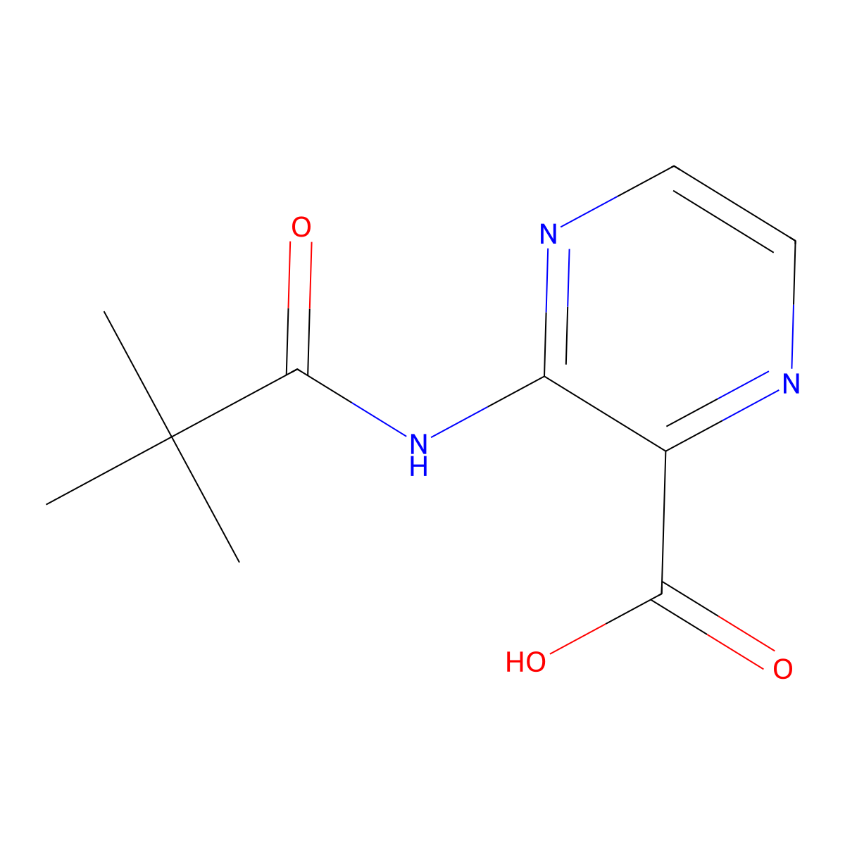 3-(2,2-Dimethylpropanamido)pyrazine-2-carboxylic acid molecular structure, CAS 1354954-55-4