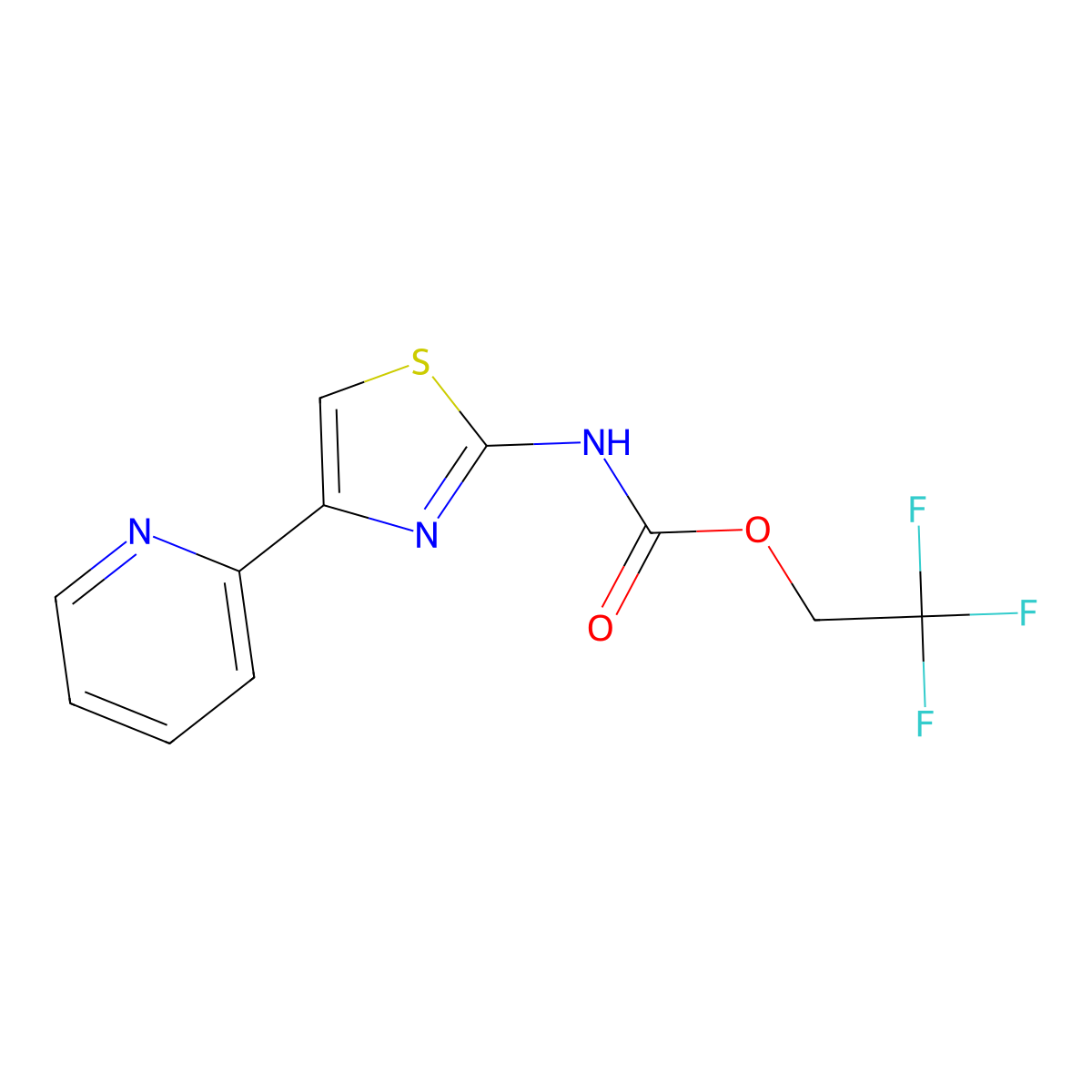 2,2,2-trifluoroethyl N-[4-(pyridin-2-yl)-1,3-thiazol-2-yl]carbamate molecular structure, CAS 1354954-58-7