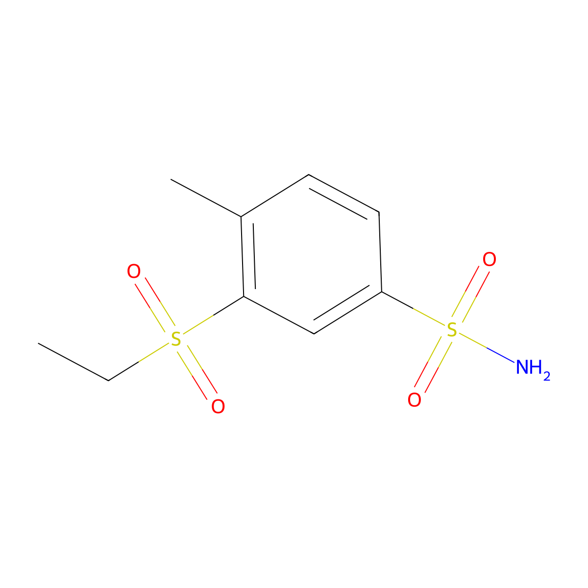 3-(Ethanesulfonyl)-4-methylbenzene-1-sulfonamide molecular structure, CAS 1354954-59-8