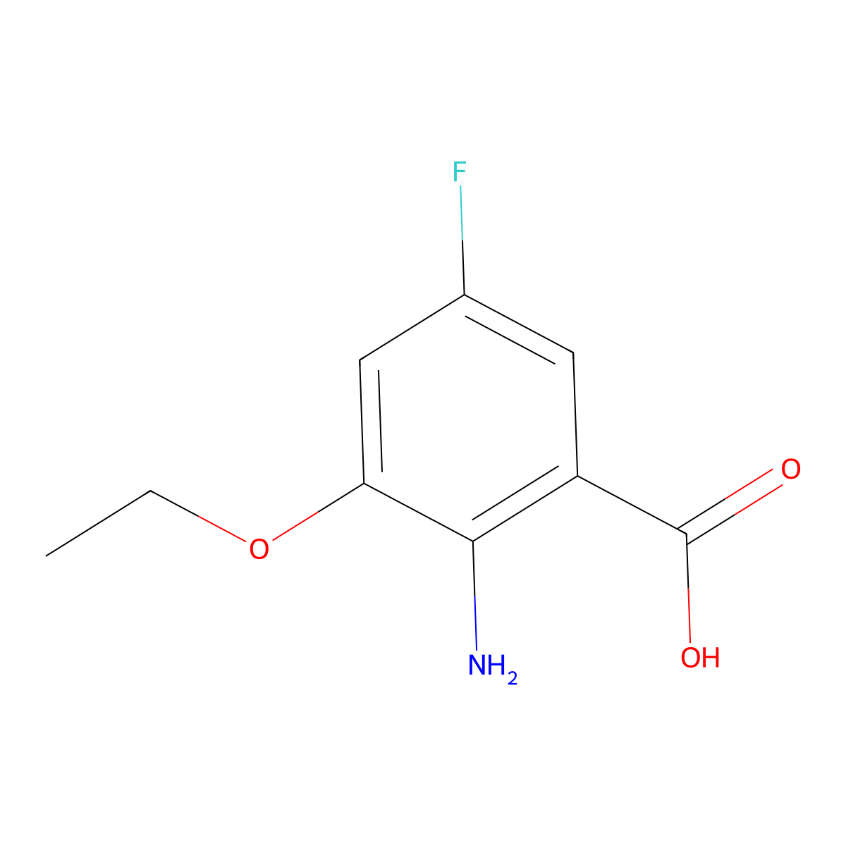 2-Amino-3-ethoxy-5-fluorobenzoic acid molecular structure, CAS 1354954-64-5