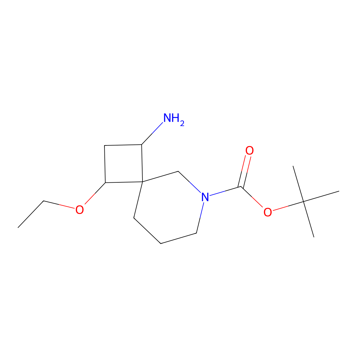 Tert-butyl 1-amino-3-ethoxy-6-azaspiro[3.5]nonane-6-carboxylate molecular structure, CAS 1354954-65-6