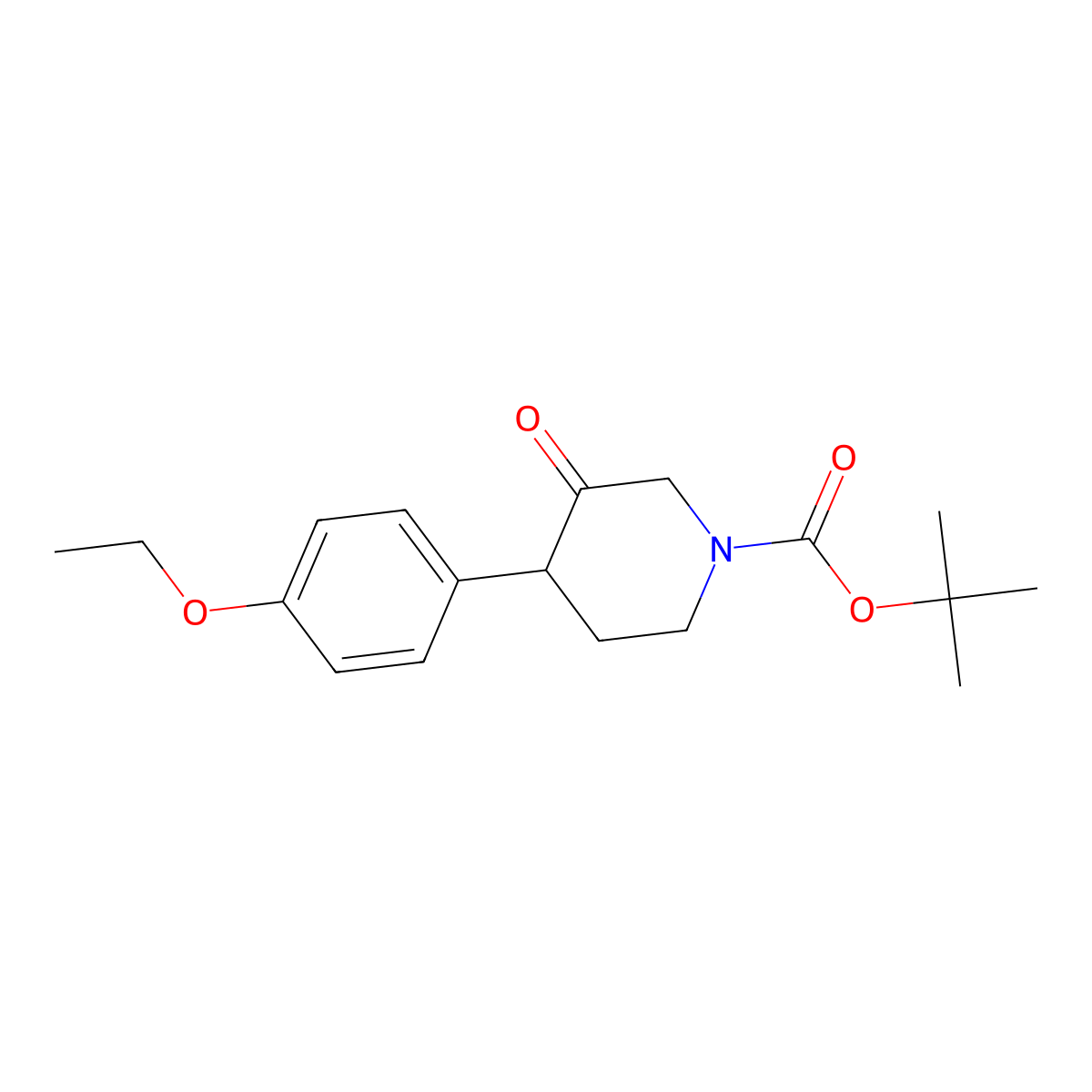 Tert-butyl 4-(4-ethoxyphenyl)-3-oxopiperidine-1-carboxylate molecular structure, CAS 1354957-51-9