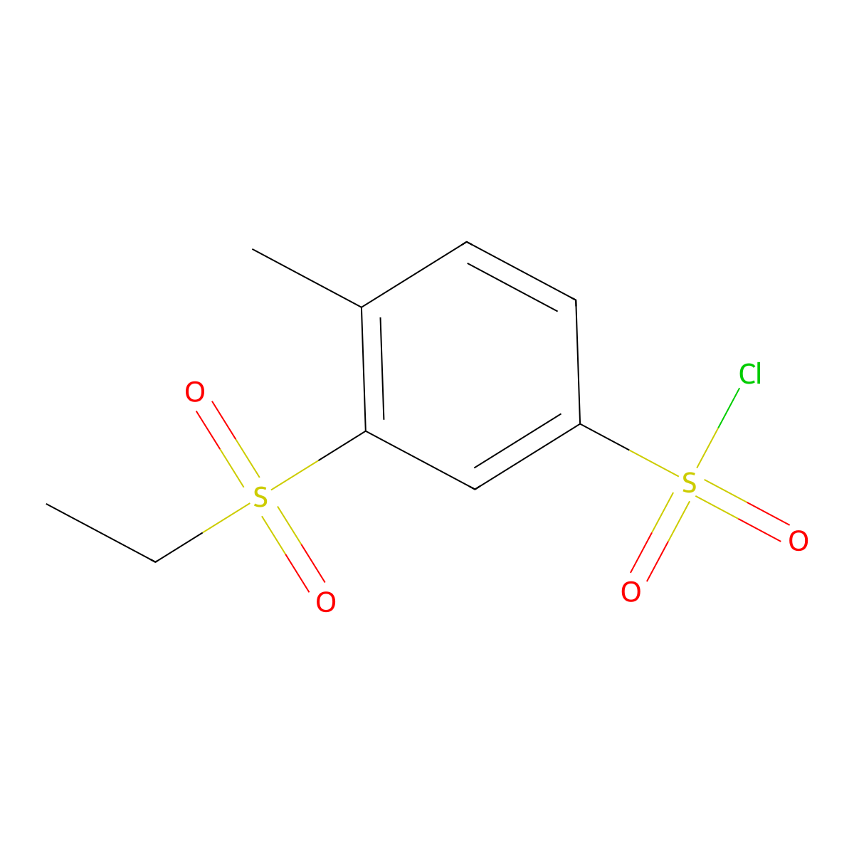 3-(Ethanesulfonyl)-4-methylbenzene-1-sulfonyl chloride molecular structure, CAS 1354957-64-4