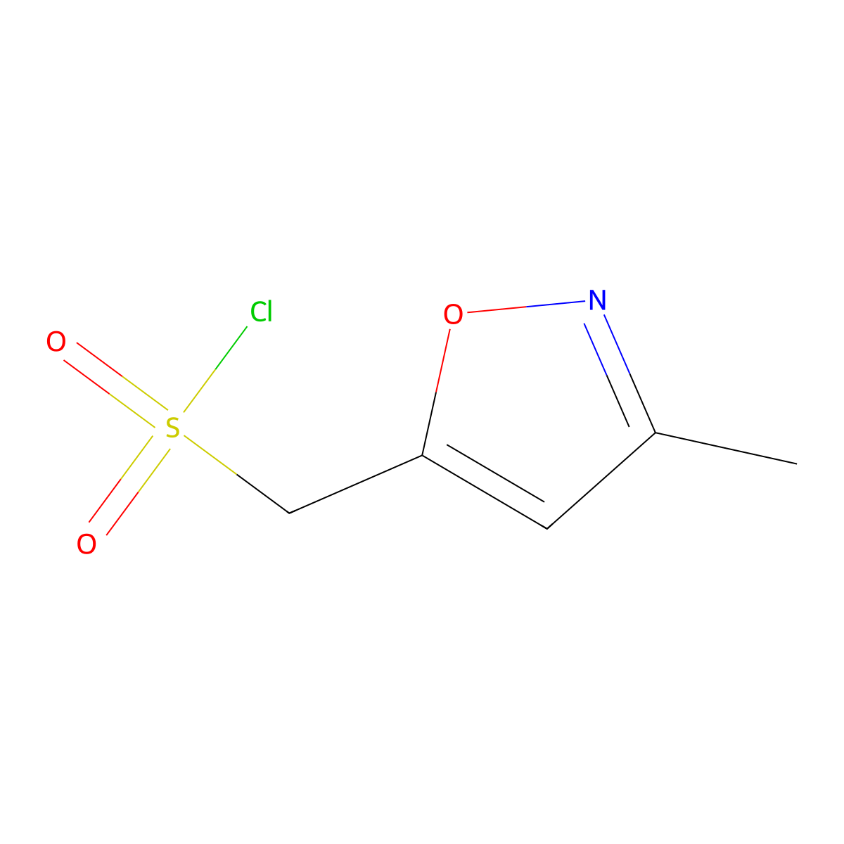 (3-Methyl-1,2-oxazol-5-yl)methanesulfonyl chloride molecular structure, CAS 1354957-70-2