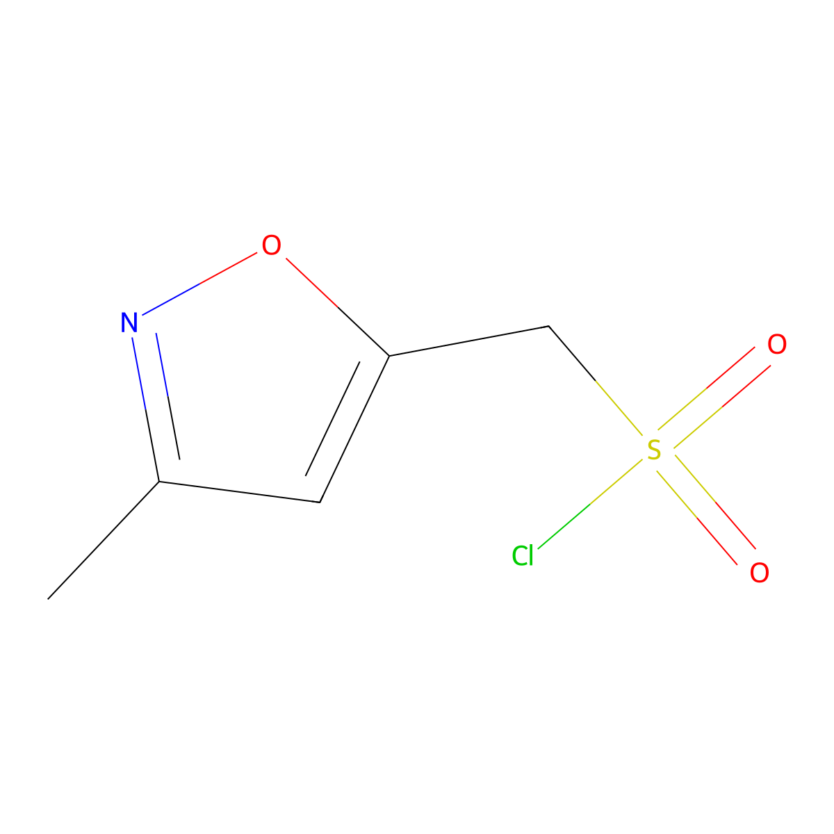 (3-Methyl-1,2-oxazol-5-yl)methanesulfonyl chloride molecular structure, CAS 1354957-70-2