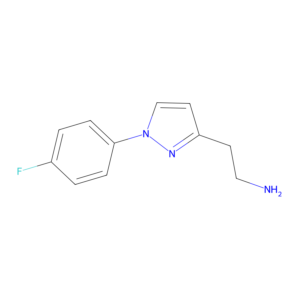 2-[1-(4-fluorophenyl)-1H-pyrazol-3-yl]ethan-1-amine molecular structure, CAS 1354957-77-9