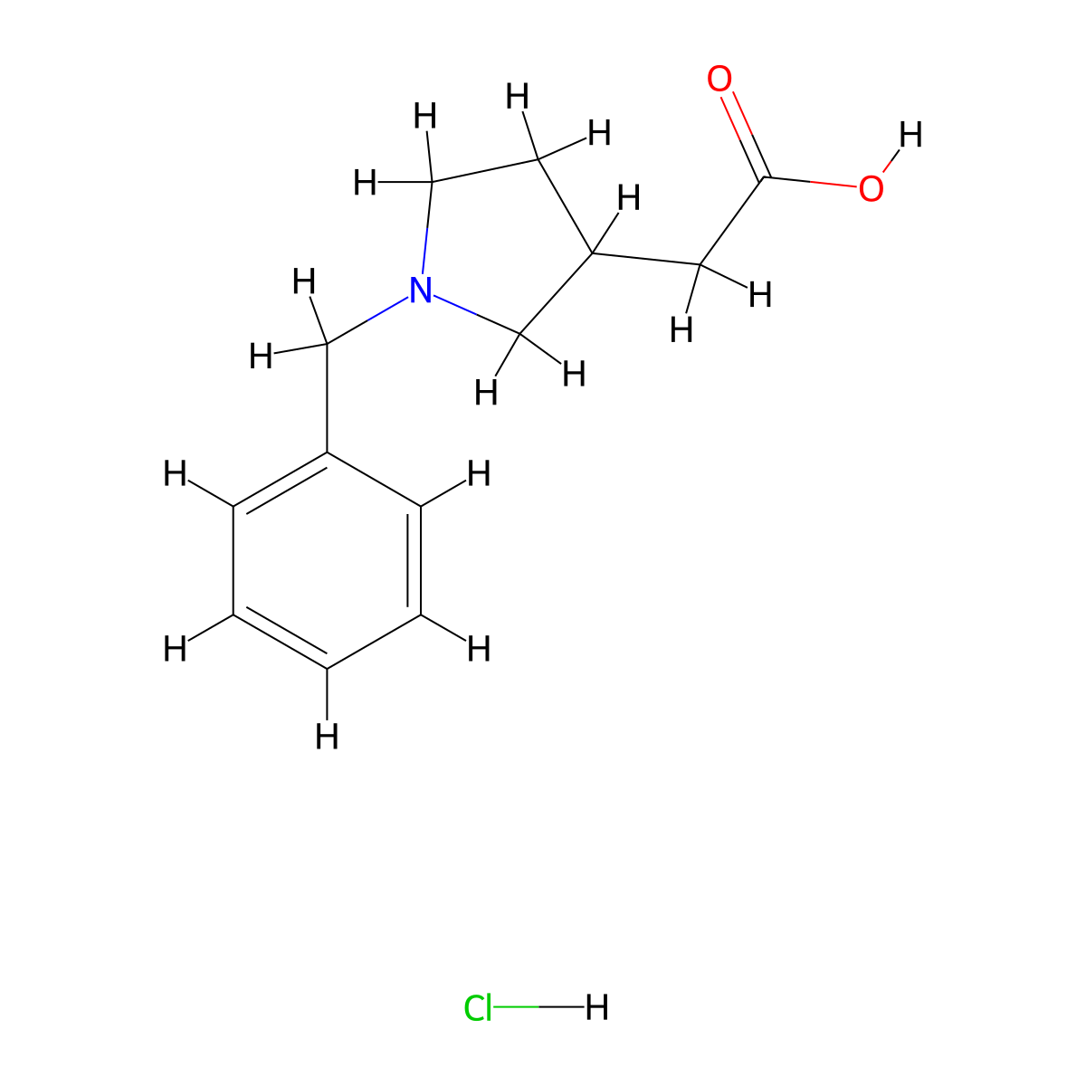 2-(1-Benzylpyrrolidin-3-yl)acetic acid hydrochloride molecular structure, CAS 1354957-82-6