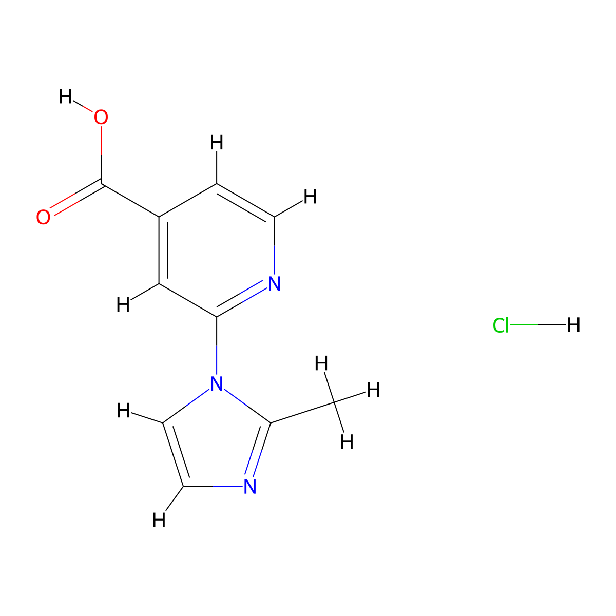 2-(2-methyl-1H-imidazol-1-yl)pyridine-4-carboxylic acid hydrochloride molecular structure, CAS 1354957-84-8