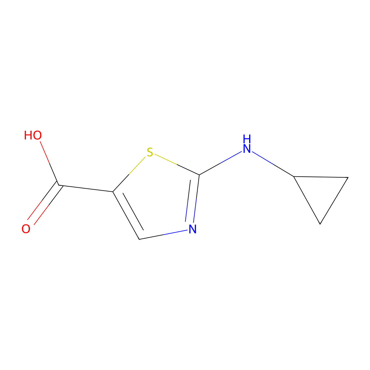 2-(Cyclopropylamino)-1,3-thiazole-5-carboxylic acid molecular structure, CAS 1354958-03-4