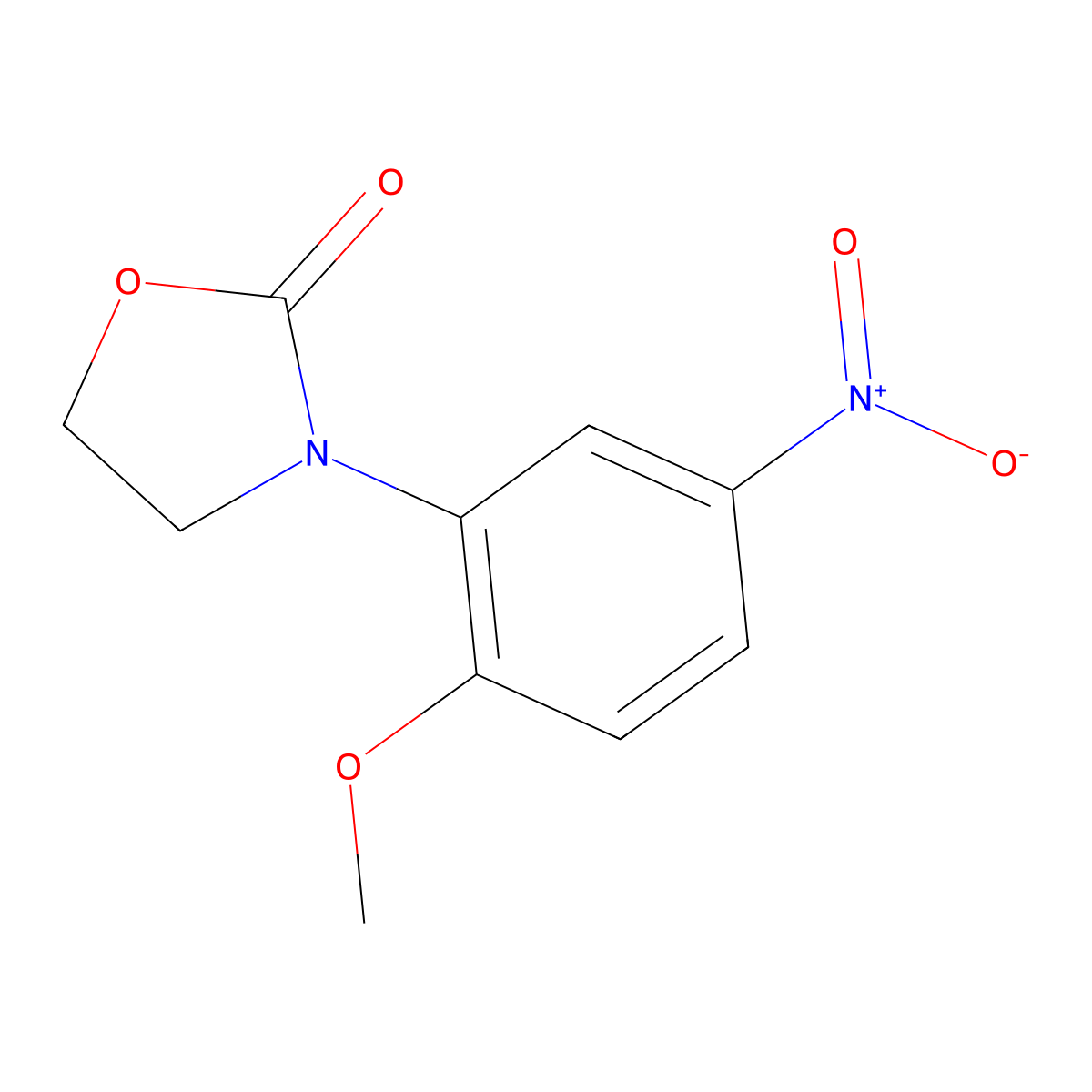 3-(2-Methoxy-5-nitrophenyl)-1,3-oxazolidin-2-one molecular structure, CAS 1354958-24-9
